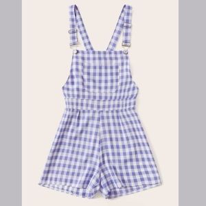 Plus Size Plaid Overalls